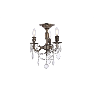 Elegant Lighting Rosalia 13&quot 3 Light Royal Crystal Chandelier