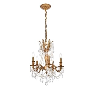Elegant Lighting Rosalia 18&quot 5 Light Royal Crystal Chandelier