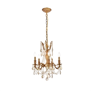 Elegant Lighting Rosalia 18&quot 5 Light Royal Crystal Chandelier