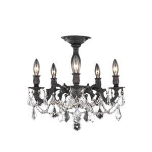 Elegant Lighting Rosalia 18&quot 5 Light Royal Crystal Chandelier
