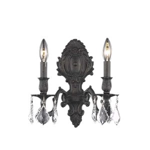 Elegant Lighting Monarch 10&quot 2 Light Royal Crystal Wall Sconce