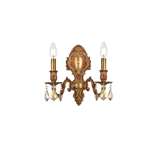Elegant Lighting Monarch 10&quot 2 Light Royal Crystal Wall Sconce