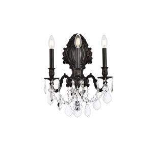 Elegant Lighting Monarch 14&quot 3 Light Royal Crystal Wall Sconce