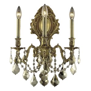 Elegant Lighting Monarch 14&quot 3 Light Royal Crystal Wall Sconce