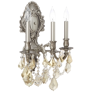 Elegant Lighting Monarch 14&quot 3 Light Royal Crystal Wall Sconce