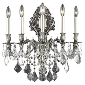 Elegant Lighting Monarch 21&quot 5 Light Royal Crystal Wall Sconce