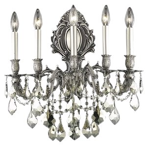 Elegant Lighting Monarch 21&quot 5 Light Royal Crystal Wall Sconce