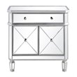 Elegant Lighting Danville 2 Door Mirrored Chest in Silver