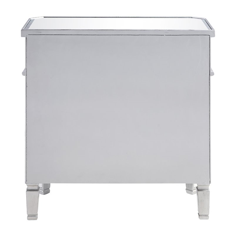 Elegant Lighting Danville 2 Door Mirrored Chest in Silver