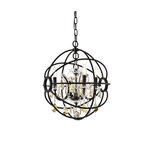 Elegant Lighting Geneva 17&quot 4 Light Royal Crystal Pendant Lamp