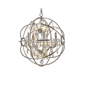 Elegant Lighting Geneva 20&quot 5 Light Royal Crystal Pendant Lamp