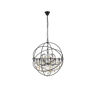 Elegant Lighting Geneva 32&quot 6 Light Royal Crystal Pendant Lamp