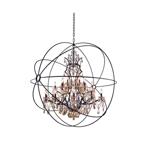 Elegant Lighting Geneva 60&quot 25 Light Royal Crystal Pendant Lamp