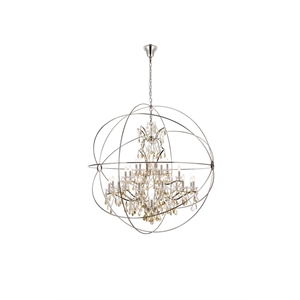 Elegant Lighting Geneva 60&quot 25 Light Royal Crystal Pendant Lamp