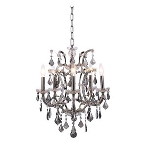 elena royal crystal chandelier in nickel and silver shade