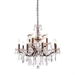 elena royal crystal chandelier in rustic intent