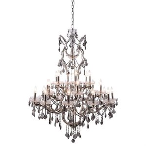 elena royal crystal chandelier in nickel and silver shade