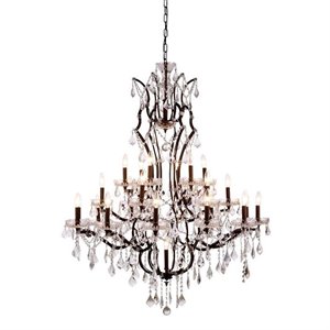 elena royal crystal chandelier in rustic intent