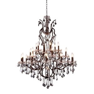 elena royal crystal chandelier in rustic and silver shade