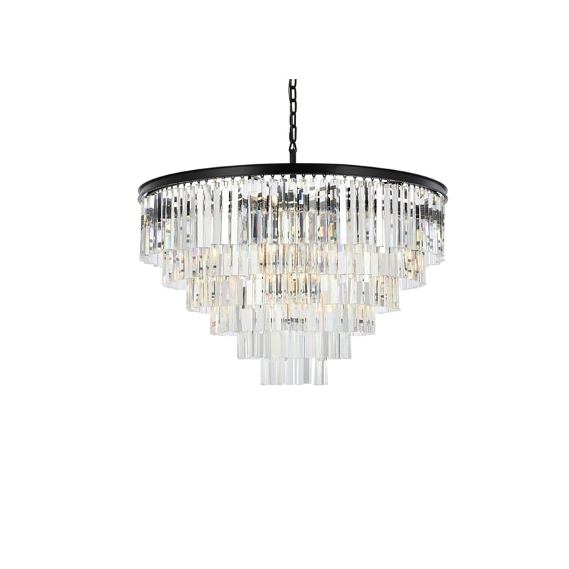 Elegant Lighting Sydney 10-Light Royal Crystal Chandelier in Matte Black