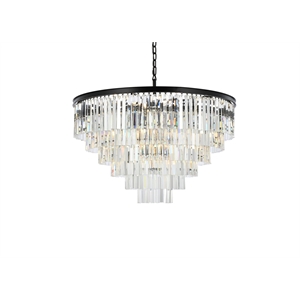 Elegant Lighting Sydney 10-Light Royal Crystal Chandelier in Matte Black