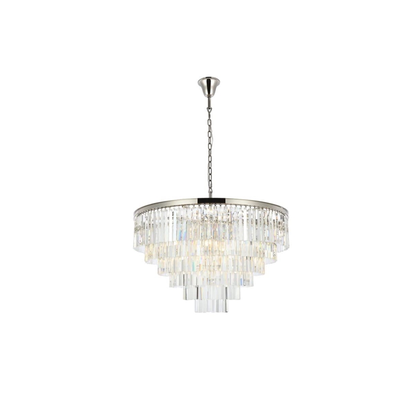 Elegant Lighting Sydney 10-Light Royal Crystal Chandelier in Matte Black