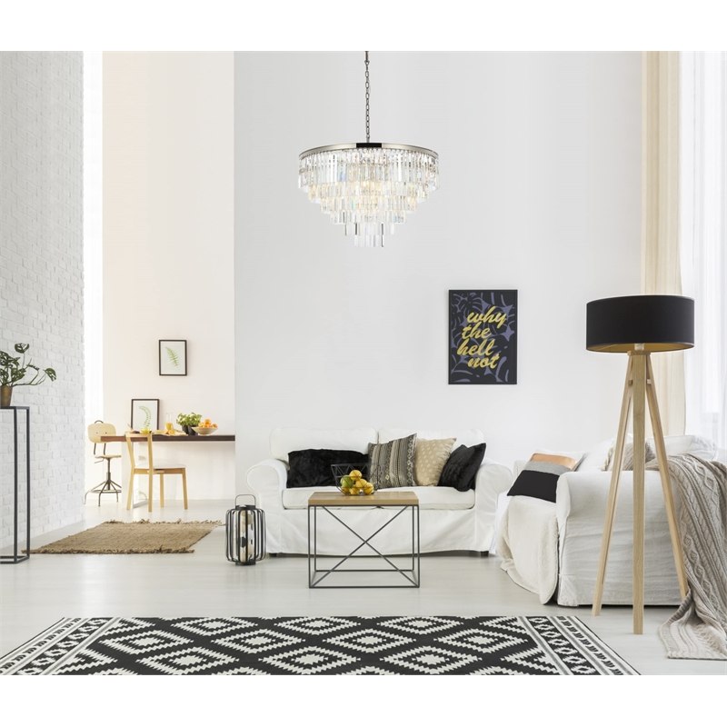 Elegant Lighting Sydney 10-Light Royal Crystal Chandelier in Matte Black