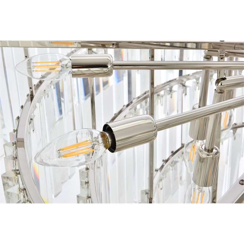 Elegant Lighting Sydney 10-Light Royal Crystal Chandelier in Matte Black