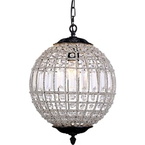 Elegant Lighting Olivia 12&quot Royal Crystal Pendant Lamp in Bronze