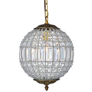 Elegant Lighting Olivia 12&quot Royal Crystal Pendant Lamp in Gold