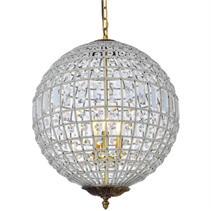 Elegant Lighting Olivia 18&quot 3 Light Royal Crystal Pendant Lamp