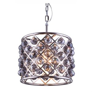 madison royal crystal pendant lamp in nickel and silver shade (a)