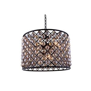 madison royal crystal pendant lamp in brown and golden teak (a)