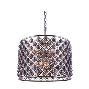 madison royal crystal pendant lamp in nickel and silver shade (a)