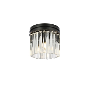 Elegant Lighting Sydney 12&quot 3 Light Royal Crystal Flush Mount