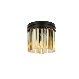 Elegant Lighting Sydney 12&quot 3 Light Royal Crystal Flush Mount