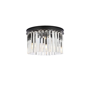 Elegant Lighting Sydney 16&quot 3 Light Royal Crystal Flush Mount