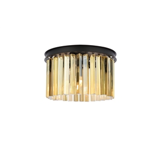 Elegant Lighting Sydney 16&quot 3 Light Royal Crystal Flush Mount