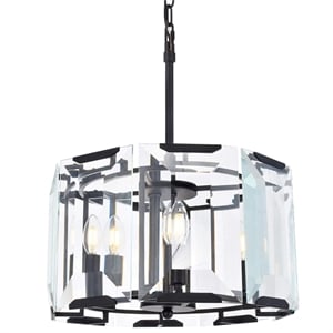 Elegant Lighting Monaco 17&quot 4 Light Glass Crystal Pendant Lamp