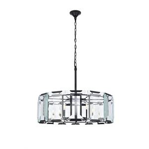 Elegant Lighting Monaco 30&quot 8 Light Glass Crystal Pendant Lamp