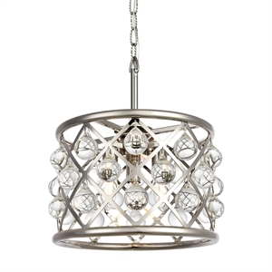 Elegant Lighting Madison 12&quot 3 Light Royal Crystal Pendant Lamp