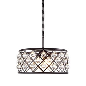 Elegant Lighting Madison 20&quot 5 Light Royal Crystal Pendant Lamp
