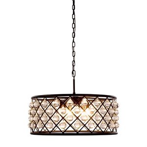 Elegant Lighting Madison 25&quot 6 Light Royal Crystal Pendant Lamp