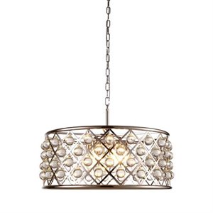 Elegant Lighting Madison 25&quot 6 Light Royal Crystal Pendant Lamp