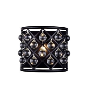 Elegant Lighting Madison 12&quot Royal Crystal Wall Sconce in Mocha Brown