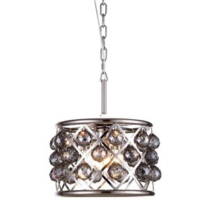madison royal crystal pendant lamp in nickel and silver shade (b)