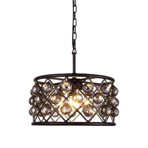 madison royal crystal pendant lamp in brown and silver shade (b)