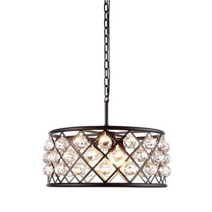 Elegant Lighting Madison 20&quot 5 Light Royal Crystal Pendant Lamp