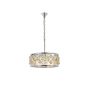 Elegant Lighting Madison 20&quot 5 Light Royal Crystal Pendant Lamp