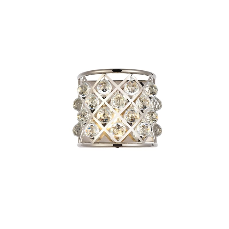 Elegant Lighting Madison Royal Crystal Wall Sconce in Polished Nickel